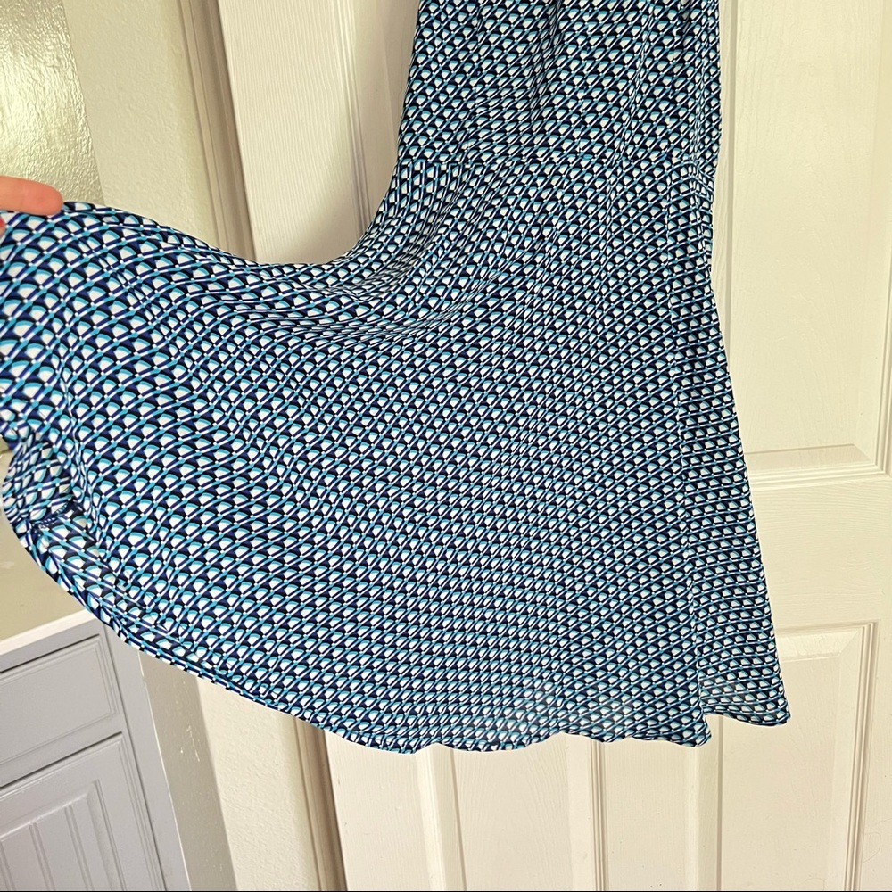 Forever 21 | Blue Fit And Flare Printed Chiffon Dress - Picture 5 of 10